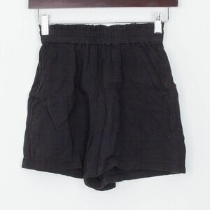 Aerie Womens Gauzy High Waist Shorts Size XXS Black Pockets Beachy Vacation